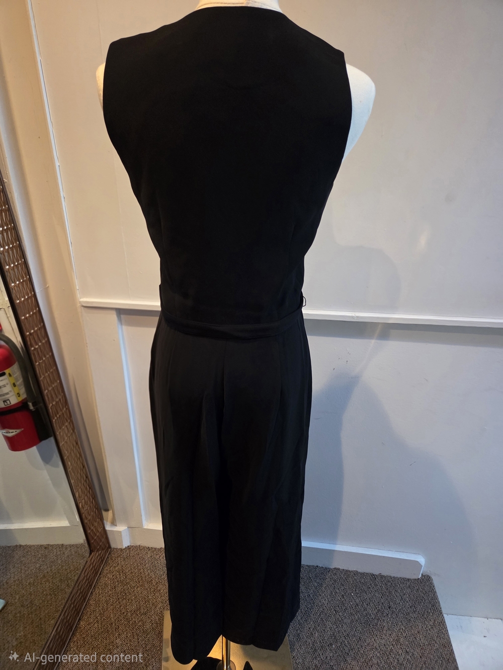 NWT Michael Kors Black Gold Belted Jumpsuit Size 2 - Picture 2 of 6